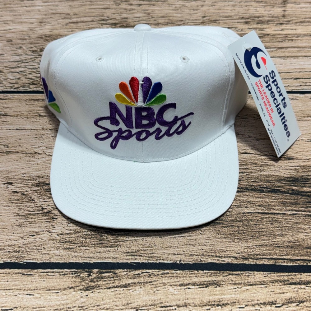 Sports Specialties NBC Sports Hat White Vintage Snapback Cap Deadstock NWT